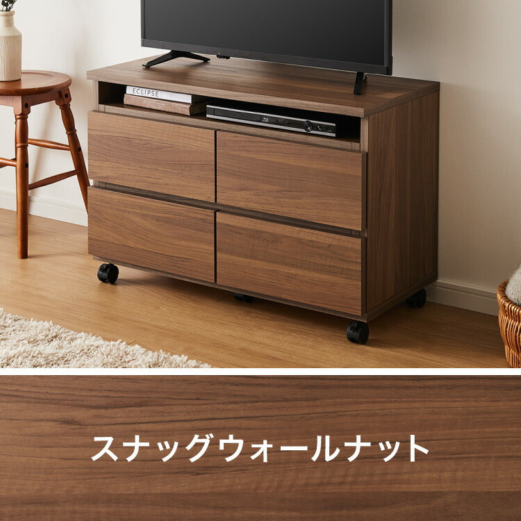 昇降式 テレビワゴン 幅80cm 55cm~67cmの昇降2段スライドレール キャスター付き 完成品