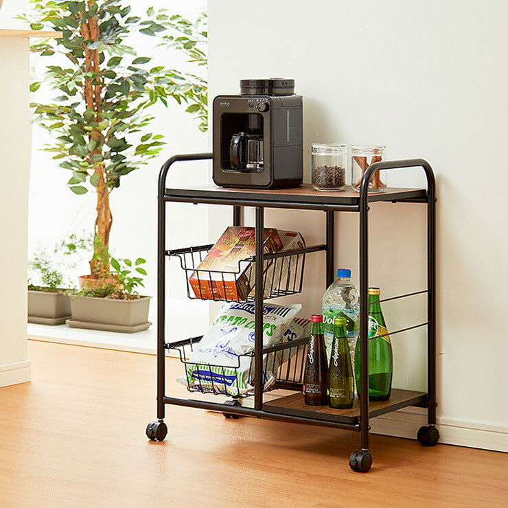 キッチンワゴン 幅56cm キャスター付き レンジ台 レンジボード レンジラック キッチンラック ラック キッチン収納 収納(代引不可)