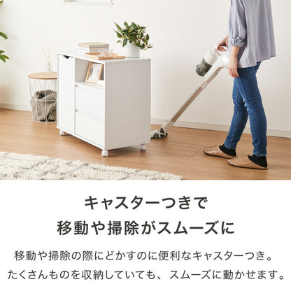 押入れ収納 キャビネット 幅80cm キャスター付き 引き出し付き 横開き収納 木目調 クローゼット リビングボード 電話台 テレビ台 チェスト ワゴン ラック 北欧風 おしゃれ リビング 寝室