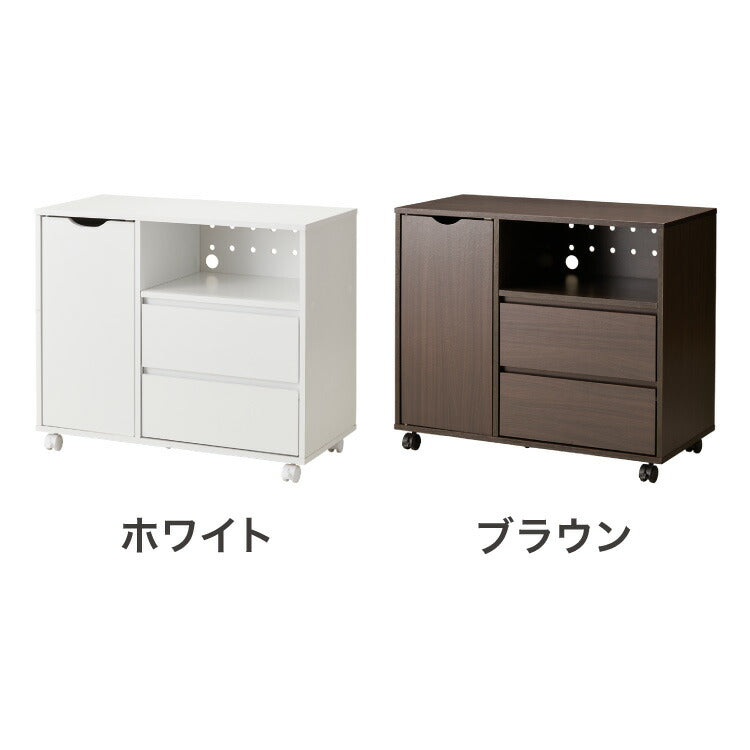 押入れ収納 キャビネット 幅80cm キャスター付き 引き出し付き 横開き収納 木目調 クローゼット リビングボード 電話台 テレビ台 チェスト ワゴン ラック 北欧風 おしゃれ リビング 寝室