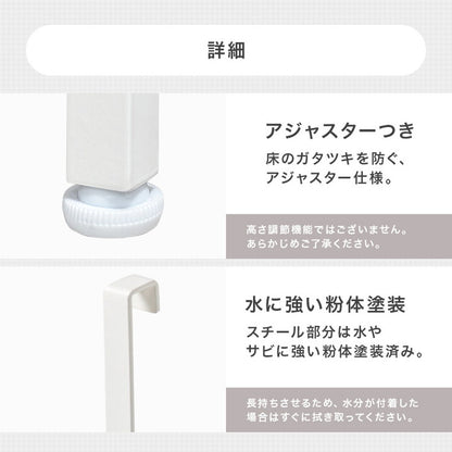 突っ張り薄型キッチンラック 幅80cm 壁面収納 スリム ウォールラック 突っ張りラック つっぱりラック 突っ張り棚 ラック 棚 北欧 おしゃれ(代引不可)