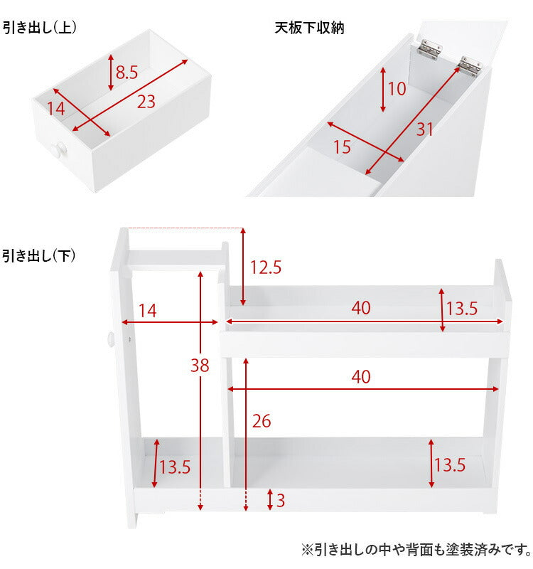 トイレラック 完成品 コストコ対応 幅17cm スリム×大容量 薄型 省スペース ホワイト 白 トイレ収納ラック 隙間収納 すき間収納 トイレットペーパー 収納(代引不可)