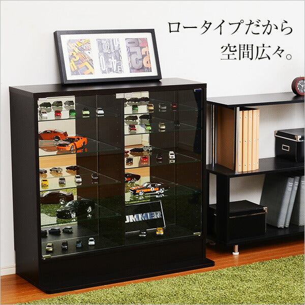 ラック コレクションラック 深型 ロータイプ コレクションケース 奥行29cm 幅90cm フィギュア プラモデル アクスタ おもちゃ 模型 収納 ガラス棚 魅せる収納 ディスプレイラック フィギュアケース  (代引不可)