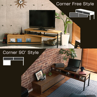 完成品 ヴィンテージ 伸縮式 テレビ台 ZEZEL ジゼル テレビボード ローボード テレビラック コンパクト 収納 シンプル かわいい 回転式 おしゃれ 北欧 西海岸(代引不可)