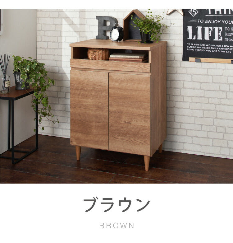 日本製 完成品】 北欧風 キャビネット PC ラック 木製 幅60cm 収納