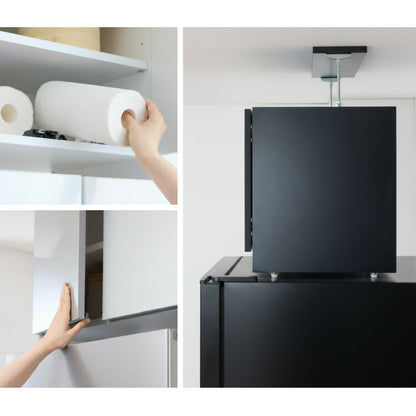 冷蔵庫上 突っ張り 日本製 冷蔵庫上収納 耐震加工 収納 幅59cm 高さ調節機能付き 光沢仕上げ キッチン小物収納 キッチン収納 水切り 日本製 ストッカー キッチンストッカー(代引不可)