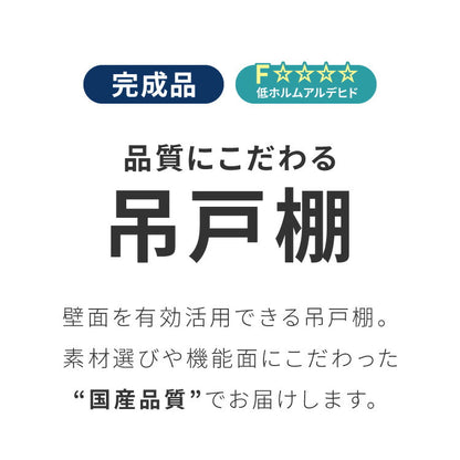 選べる吊戸棚 光沢仕上げ 壁面収納 吊戸棚 幅90 奥行30 完成品 日本製 F☆☆☆☆ キッチン 洗面所 リビング 吊り戸棚 棚 可動棚 高さ調節 鏡面
