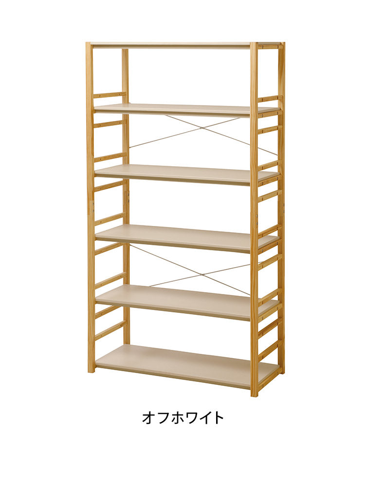 天然木ラック 幅84cm 6段 収納ラック おしゃれ 北欧 かわいい 子供部屋 おもちゃ収納 オープンラック オープン収納 リビング キッチン レンジラック(代引不可)
