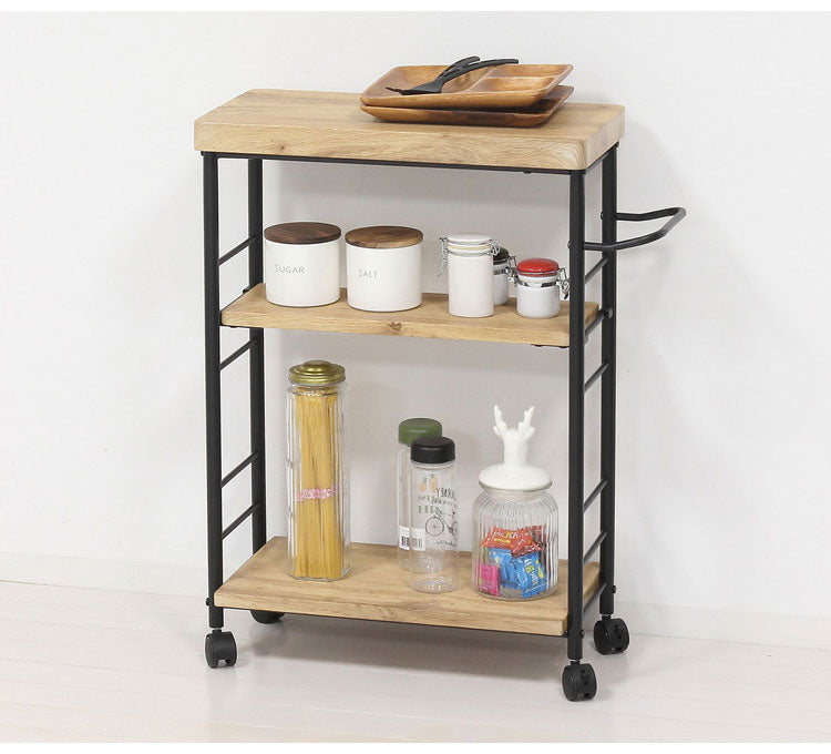 アート 3段 キッチンワゴン 奥行25cm スリム 可動棚 傷つきにくい樹脂