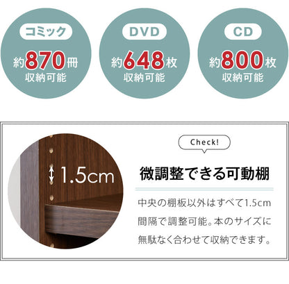 日本製 頑丈 段違い本棚 強化棚タイプ 可動棚 大容量 幅90cm 高さ115cm 前後2枚のダブル棚板 本棚 書棚 シェルフ ディスプレイ 国産 おしゃれ(代引不可)