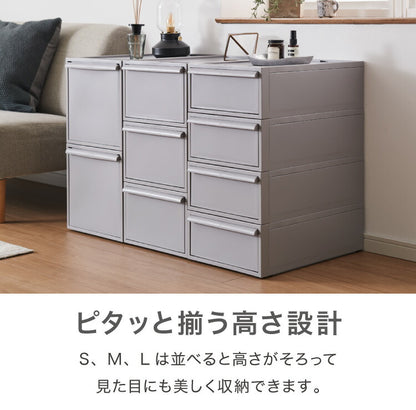 ライクイット (like-it) 収納ケース クローゼットシステム 引出し (L) 2個組 オールグレー CS-D3 2P 奥行き52cm クローゼット収納にピッタリ(代引不可)