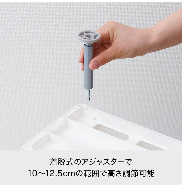 ライクイット(like-it)ランドリー収納段差をまたげるすき間ストッカー 3段 約幅15.5×奥46.5×高92~94.5cm ホワイト日本製 FTS-111A(代引不可)