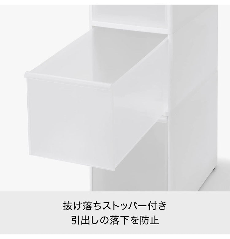 ライクイット (like-it) ランドリー 収納 すき間 幅14cm 引出し スーパースリム 3段 約幅14x奥46.5x高82cm オールホワイト 日本製 FTS-111LA(アジャスター付き)(代引不可)