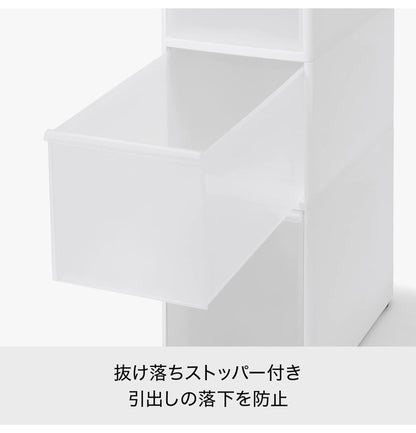 ライクイット (like-it) ランドリー 収納 すき間 幅14cm 引出し スーパースリム 3段 約幅14x奥46.5x高82cm オールホワイト 日本製 FTS-111LA(アジャスター付き)(代引不可)