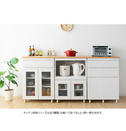 完成品でお届け キッチンキャビネット キャスター付き キッチンラック Semplice センプリチェ 幅60cm 食器棚 レンジ台 レンジワゴン キッチン(代引不可)