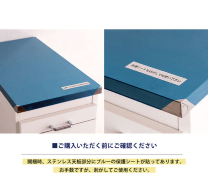 日本製 完成品 ステンレスキッチンワゴン 幅25cm 扉タイプ キッチン収納 隙間収納 国産 キャスター付き スライドテーブル付き 隙間収納 すき間収納 キッチン 収納 キッチン収納 マルチワゴン(代引不可)