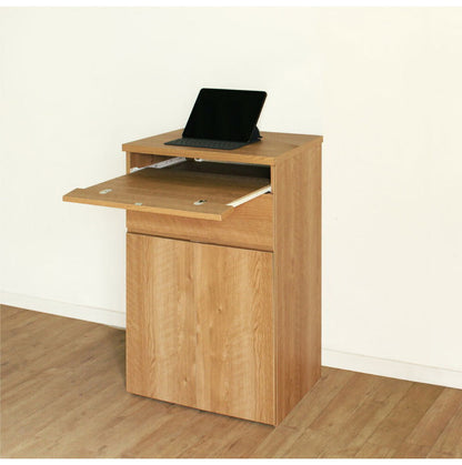 日本製 キャビネット パソコンデスク A 60cm幅 レジ台 法人注文可能  リビング収納 机 ルーター収納 プリンター収納 木製 おしゃれ 木目調 大容量(代引不可)