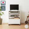 日本製 国産 テレビ台 【完成品】ハイタイプ 幅59.5×奥行44×高さ75cm テレビワゴン コンセント付き コンパクト 木製 キャスター付き スライド棚 可動棚 テレビ台 おしゃれ 収納 かわいい 和風 モダン 北欧(代引不可)