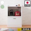 日本製 完成品 レンジ台 スライド棚 幅58cm 大型レンジ対応 奥行40cm 高さ90.5cm キッチン 台所 収納 スライド棚 コンセント付 ホワイト グリーン 白 緑(代引不可)