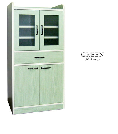 日本製 完成品 食器棚 おしゃれ 北欧 幅60cm 高さ120cm ロータイプ ガラス扉 ミニ食器棚 キッチン スリム 台所 収納  (代引不可)