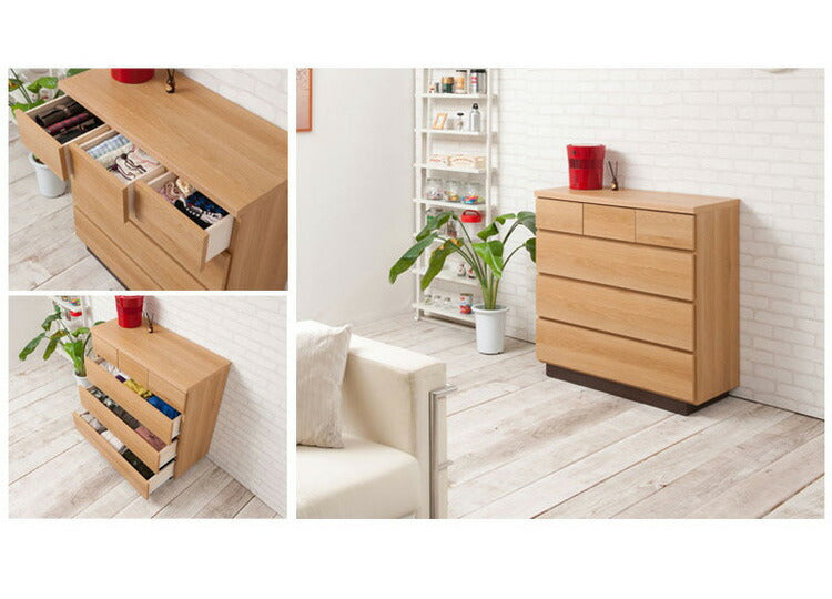 大川家具 日本製 完成品 float チェスト 幅90.5 ミドルタイプ ワイド