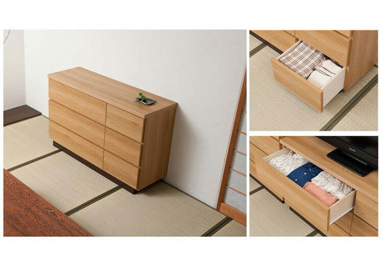 大川家具 日本製 完成品 float チェスト 幅90.5 ミドルタイプ ワイド