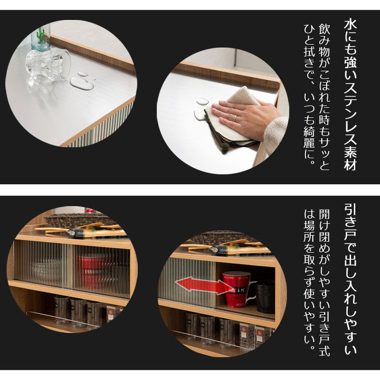 キャスター付きキッチンワゴン ヴィンテージオーク 収納 家具 シンプル