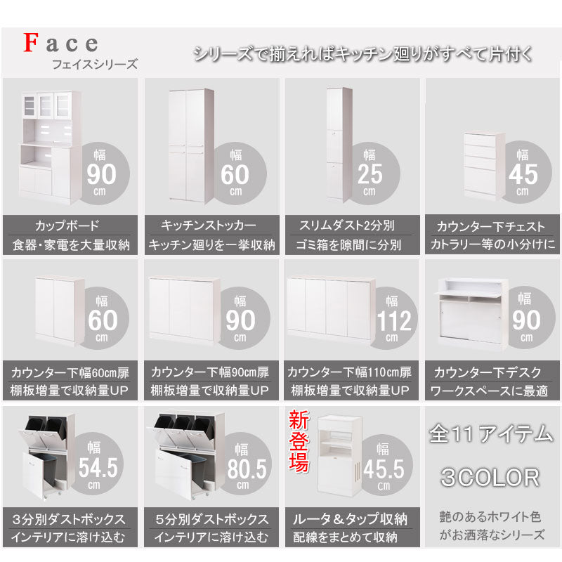 face カウンター下 ルーター収納ボックス ホワイト wifi収納 収納ボックス シンプル おしゃれ シェルフ ルーター 収納 ボックス ルーターボックス スリム キャビネット 電話台(代引不可)