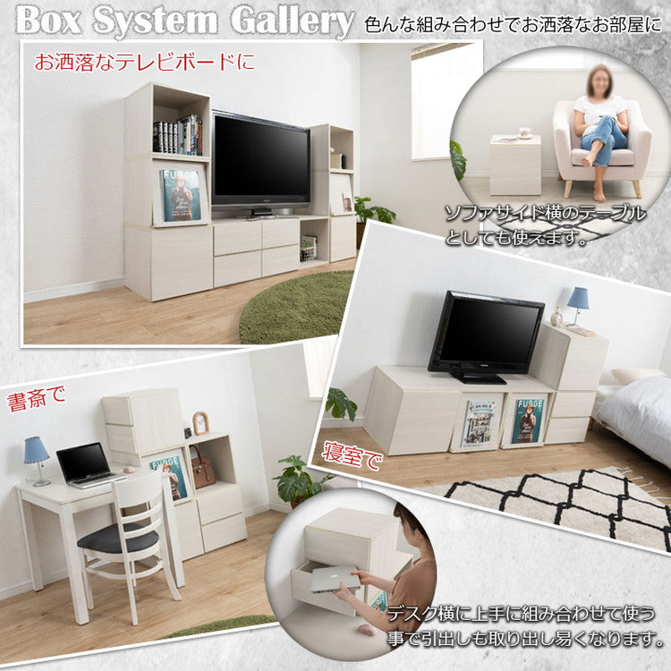 WW ダブルキューブボックス オープンタイプ 白 木製 ディスプレイ棚 飾り棚 収納ボックス ラック 台 収納ラック レコード収納 LP A4ファイル 雑誌 本 マガジン おしゃれ クローゼット(代引不可)
