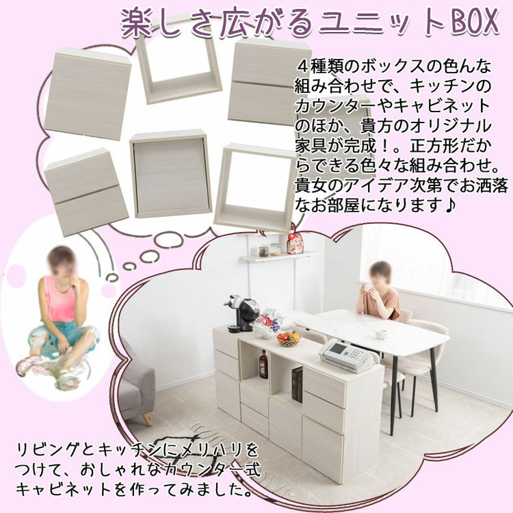 WW ダブルキューブボックス オープンタイプ 白 木製 ディスプレイ棚 飾り棚 収納ボックス ラック 台 収納ラック レコード収納 LP A4ファイル 雑誌 本 マガジン おしゃれ クローゼット(代引不可)