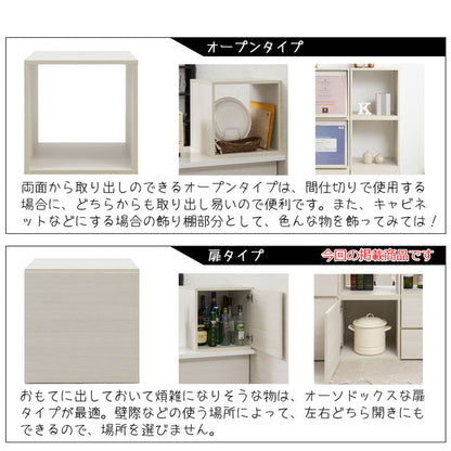 WW ダブルキューブボックス 扉タイプ 白 木製 ディスプレイ棚 飾り棚 収納ボックス ラック 台 収納ラック レコード収納 LP A4ファイル 雑誌 本 マガジン おしゃれ クローゼット(代引不可)
