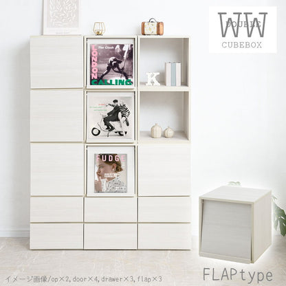WW ダブルキューブボックス LPレコードタイプ 白 木製 ディスプレイ棚 飾り棚 収納ボックス ラック 台 収納ラック レコード収納 A4ファイル 雑誌 本 マガジン おしゃれ クローゼット上(代引不可)