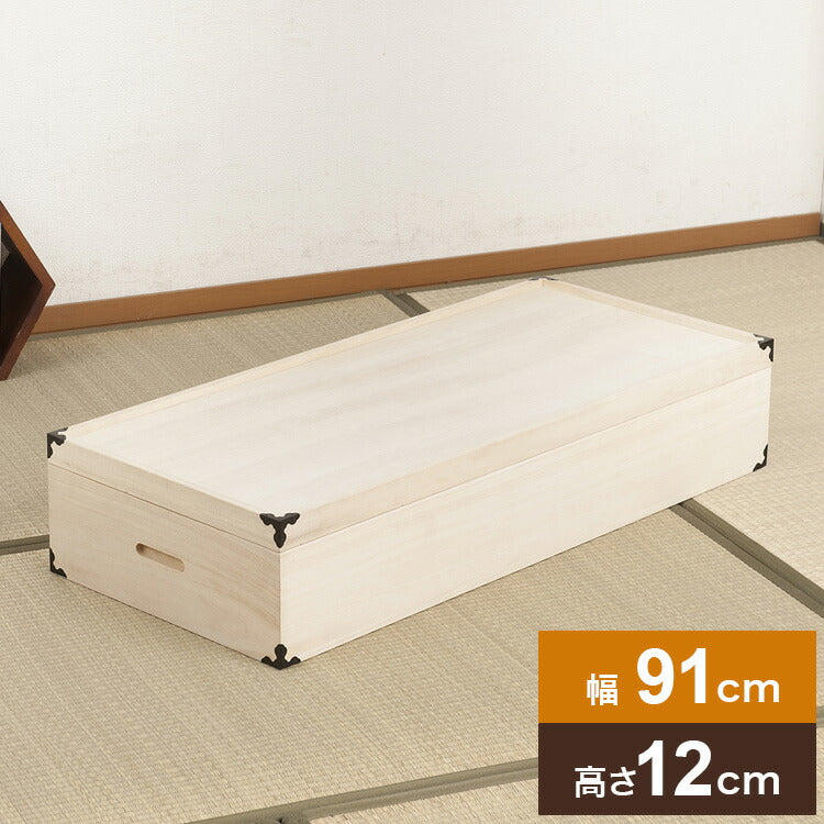 桐 衣裳箱 1段 高さ12cm 幅91cm 隅金具付 桐ケース 衣装ケース 押入れ クローゼット 桐たんす 保管庫 着物 衣類収納 洋服 浴衣(代引不可)