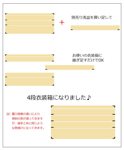 桐 衣装箱 追加用 浅衣装盆 隅金具付き 収納 桐たんす 衣裳ケース 衣装ケース 木製 天然木 浴衣 洋服 押入れ 収納 衣裳箱 おしゃれ 浅型(代引不可)