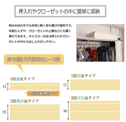 衣裳ケース 桐 衣装ケース 衣装箱 1段 幅91 奥行き41 高さ12 天然木 木製 コンパクト 押入れ 押入れ収納 完成品 衣裳箱 浴衣 和室 和風(代引不可)