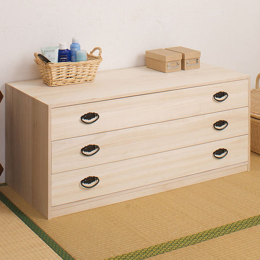 日本製 国産 完成品 桐引出しタンス3段 収納 桐収納 桐 引出し付き 押入れ収納 タンス たんす 箪笥 シンプル 和風 衣類収納(代引不可)