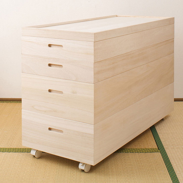 桐 衣裳ケース 日本製 完成品 幅42 高さ64 キャスター付き 収納 国産 押入れ 収納 和風 衣装ケース たとう紙 軽量 衣裳箱 衣装箱 和室(代引不可)