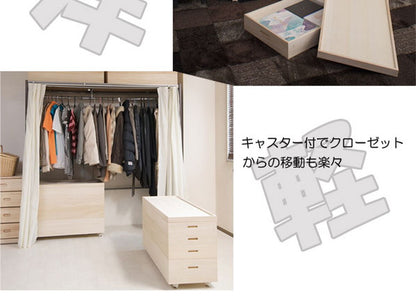 桐 衣裳ケース 日本製 完成品 幅42 高さ64 キャスター付き 収納 国産 押入れ 収納 和風 衣装ケース たとう紙 軽量 衣裳箱 衣装箱 和室(代引不可)
