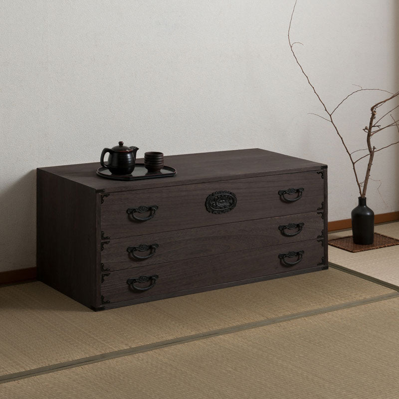 昭和レトロ 和箪笥 桐箪笥 3段重ね 収納家具 桐タンス 3段 桐チェスト