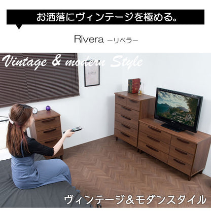 日本製 ヴィンテージスタイル スリムチェスト 40cm ブラウン コンパクト スリム おしゃれ ヴィンテージ 完成品 西海岸 チェスト 収納 幅40 40cm幅 国産 天然木(代引不可)