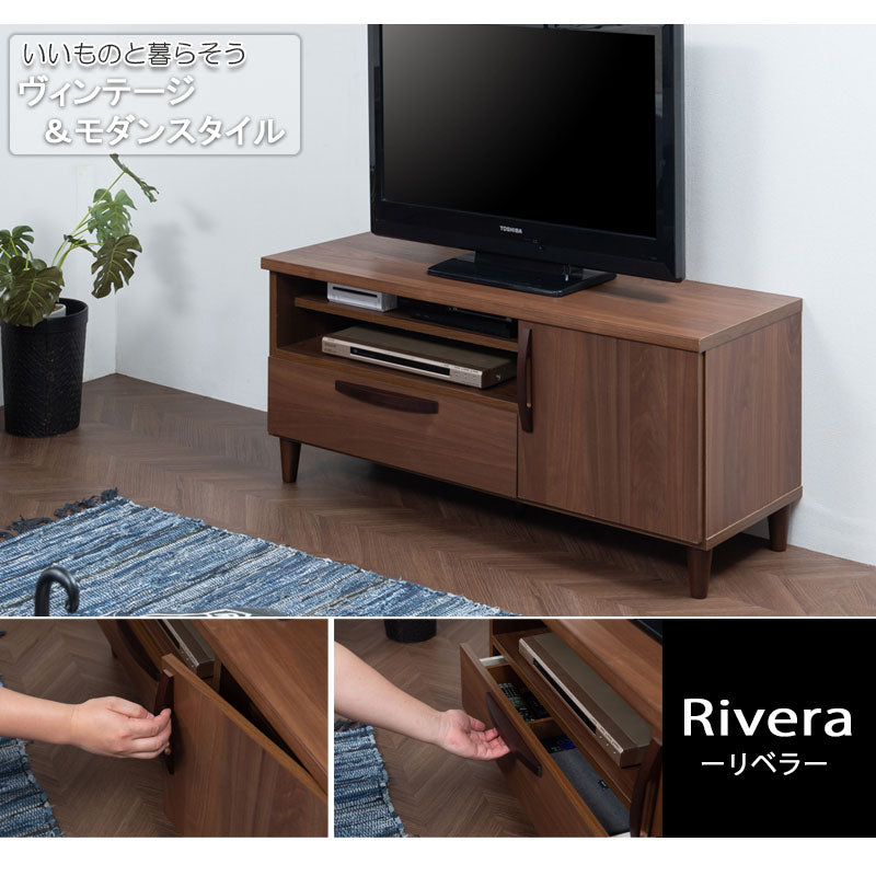 日本製 ヴィンテージスタイル TVボード 110cm ブラウン テレビ台 ローボード テレビボード テレビラック 収納 AVボード 幅110 北欧 収納 ラック アンティーク(代引不可)