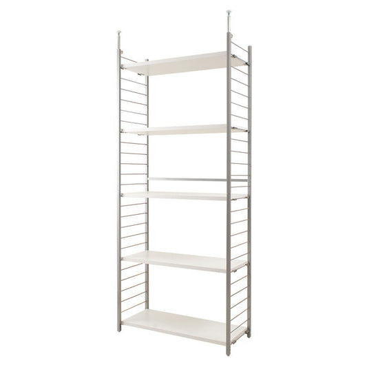 日本製 突っ張り 壁面 間仕切り ラック 幅90 パネル無し 背板無しタイプ ホワイト つっぱり 収納 オープンラック おしゃれ 北欧 5段 国産(代引不可)