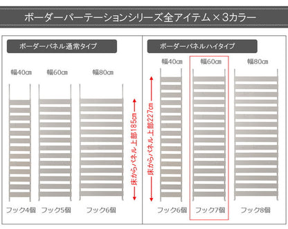 日本製 突っ張り 立体ラック 収納ラック ボーダーラック 幅60cm ハイタイプ ホワイト リビング リビングおしゃれ シンプル(代引不可)