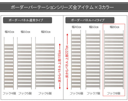 日本製 突っ張り 立体ラック 収納ラック ボーダーラック 幅80cm ハイタイプ ホワイト リビング リビングおしゃれ シンプル(代引不可)