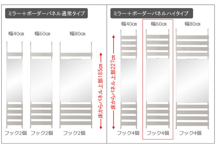 日本製 突っ張り 立体ラック 収納ラック ミラーラック 幅60cm ハイタイプ ホワイト リビング リビングおしゃれ シンプル(代引不可)