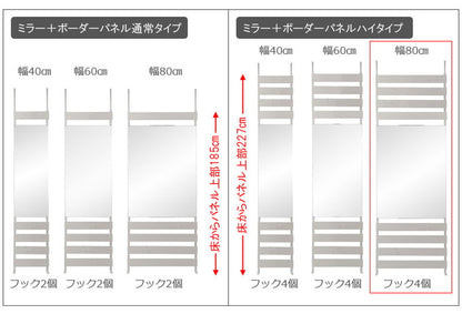 日本製 突っ張り 立体ラック 収納ラック ミラーラック 幅80cm ハイタイプ ホワイト リビング リビングおしゃれ シンプル(代引不可)