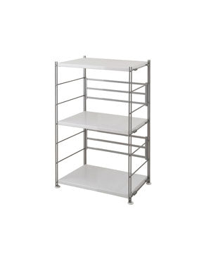 オープンラック 日本製 3段 幅60 高さ94 ステンレス 頑丈棚 三段 ホワイト 白 スチールラック シェルフ おしゃれ モノトーン 国産 北欧【storage0901】