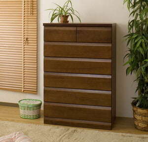 完成品 日本製 桐チェスト 6段 幅80 収納 引き出し たんす 桐たんす 衣類収納 茶色 ダークブラウン 六段 組立不要 棚 チェスト 和室 リビング