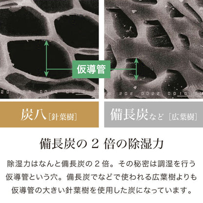 炭 木炭 除湿 調湿 脱臭 消臭剤 湿気 対策 結露 炭八3Lセット 3L中袋5個 400ml小袋2個 室内用 押入れ タンス 車内消臭 下駄箱(代引不可)