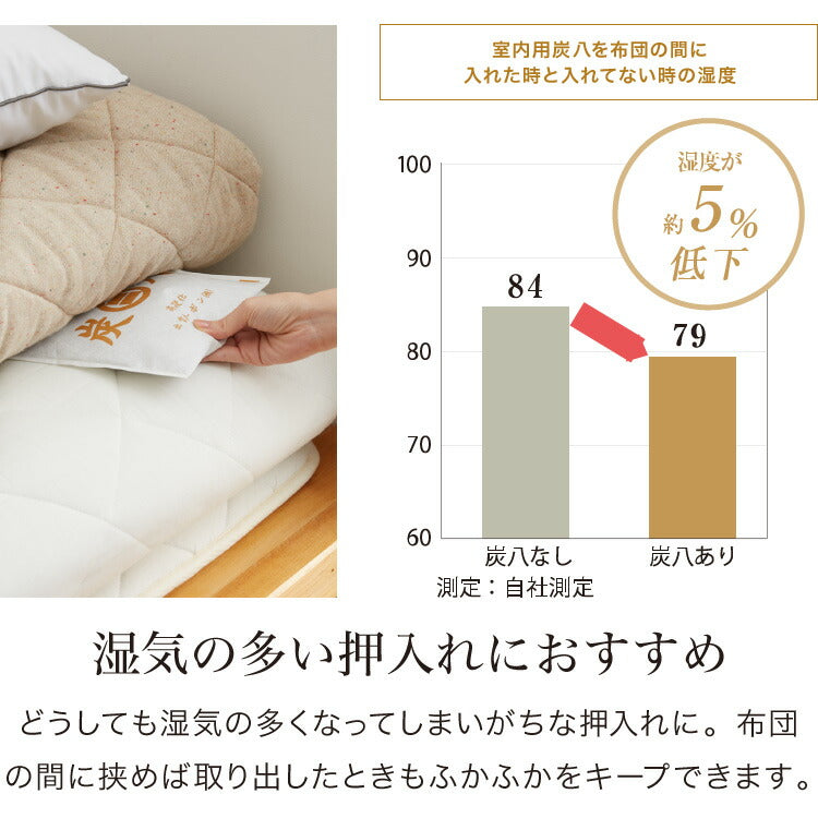 炭 木炭 除湿 調湿 脱臭 消臭剤 湿気 対策 結露 炭八3Lセット 3L中袋5個 400ml小袋2個 室内用 押入れ タンス 車内消臭 下駄箱(代引不可)